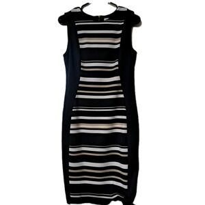 cb established 1962 Dress Womens Striped Navy Blue Sleeveless Career